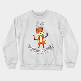 Fox with rabbit ears - Happy Easter Crewneck Sweatshirt